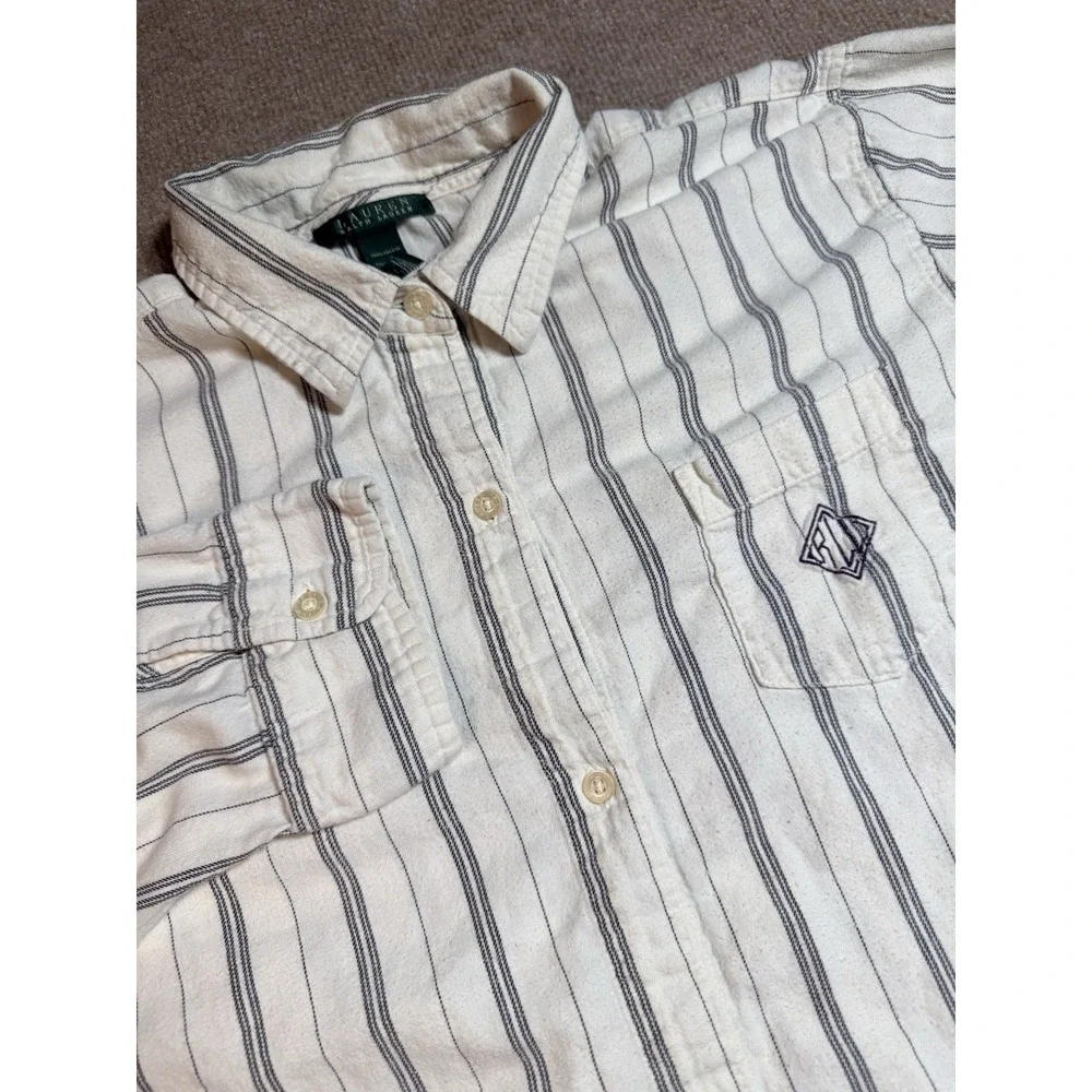 LRL Ralph Lauren Nightshirt Womens XL Flannel Sleep Shirt Button Front Pajama